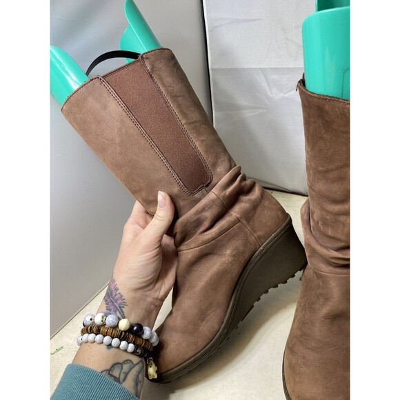 KEEN WOMENS WEDGE BOOTS SZ 7.5 Slip On LIGHT BROWN - Picture 10 of 13